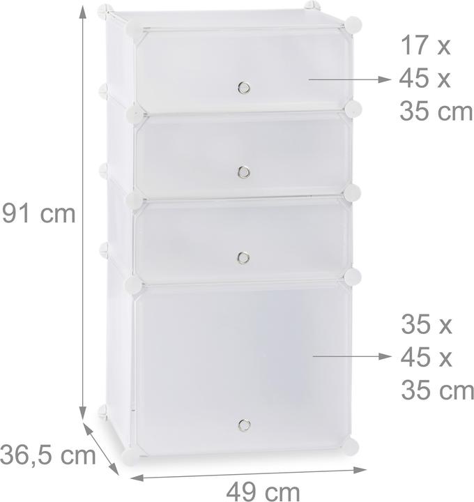 Image du produit Relaxdays Meuble à chaussures avec 4 casiers (49 x 36.5 x 91 cm)
