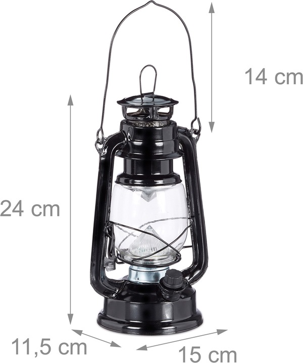Actual product image Relaxdays LED Storm Lantern (15 x 11.5 x 24 cm, 1 x)