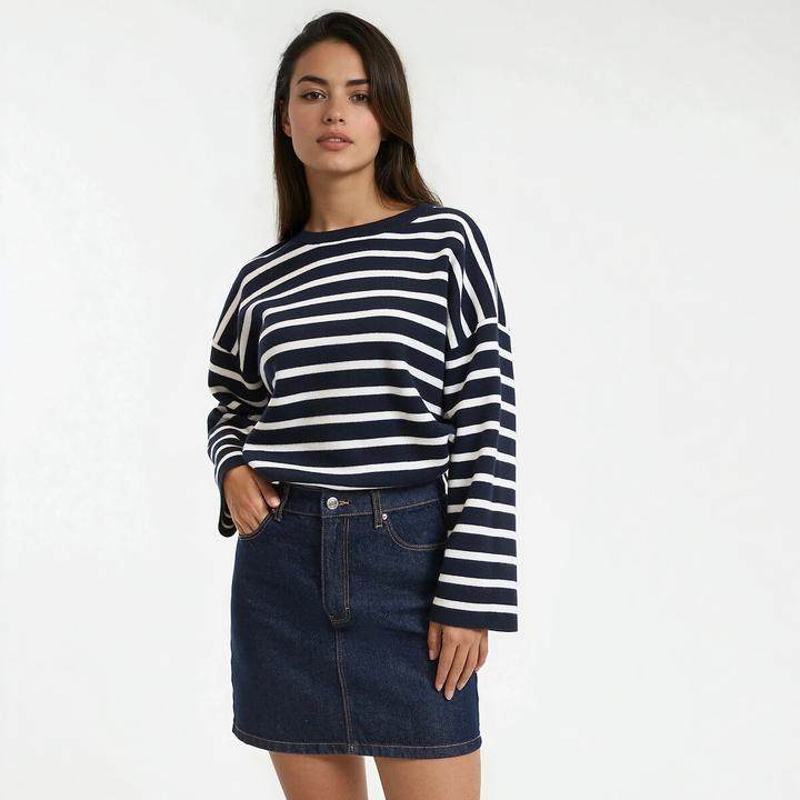 Produktbild La Redoute Collections Gestreifter Pullover mit Rundhalsausschnitt (XS)