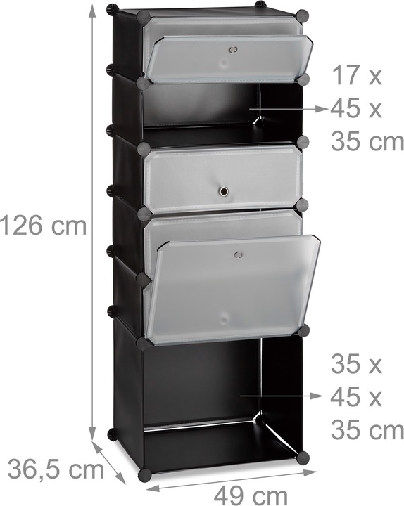 Actual product image Relaxdays Shoe Cabinet (49 x 36.5 x 126 cm)