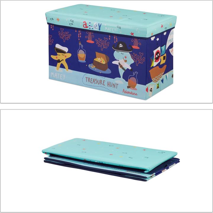 Image du produit Relaxdays Tabouret coffre jouet pouf enfant