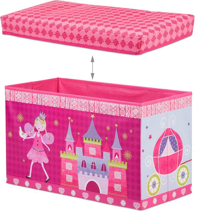 Image du produit Relaxdays Tabouret coffre jouet pouf enfant