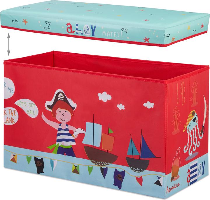 Image du produit Relaxdays Tabouret coffre jouet pouf enfant