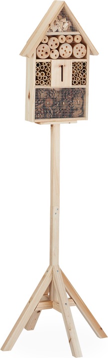 Actual product image Relaxdays Insect Hotel on Stand (Wild bees, Ladybirds, Lacewings)