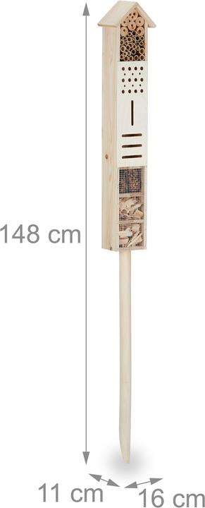 Actual product image Relaxdays Insect Hotel with Spike Stand (Lacewings, Ladybirds, Wild bees)