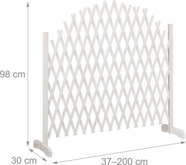 Actual product image Relaxdays Extending Wooden Lattice (3 cm, 20 cm)