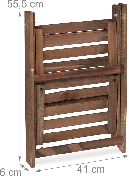 Actual product image Relaxdays Dark Brown Wooden Plant Rack