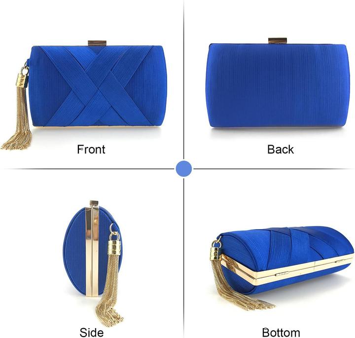 Produktbild Only-Bags.Store Abend Clutches Tasche Satin Hochzeit Party Abend Tasche Quaste Anhänger