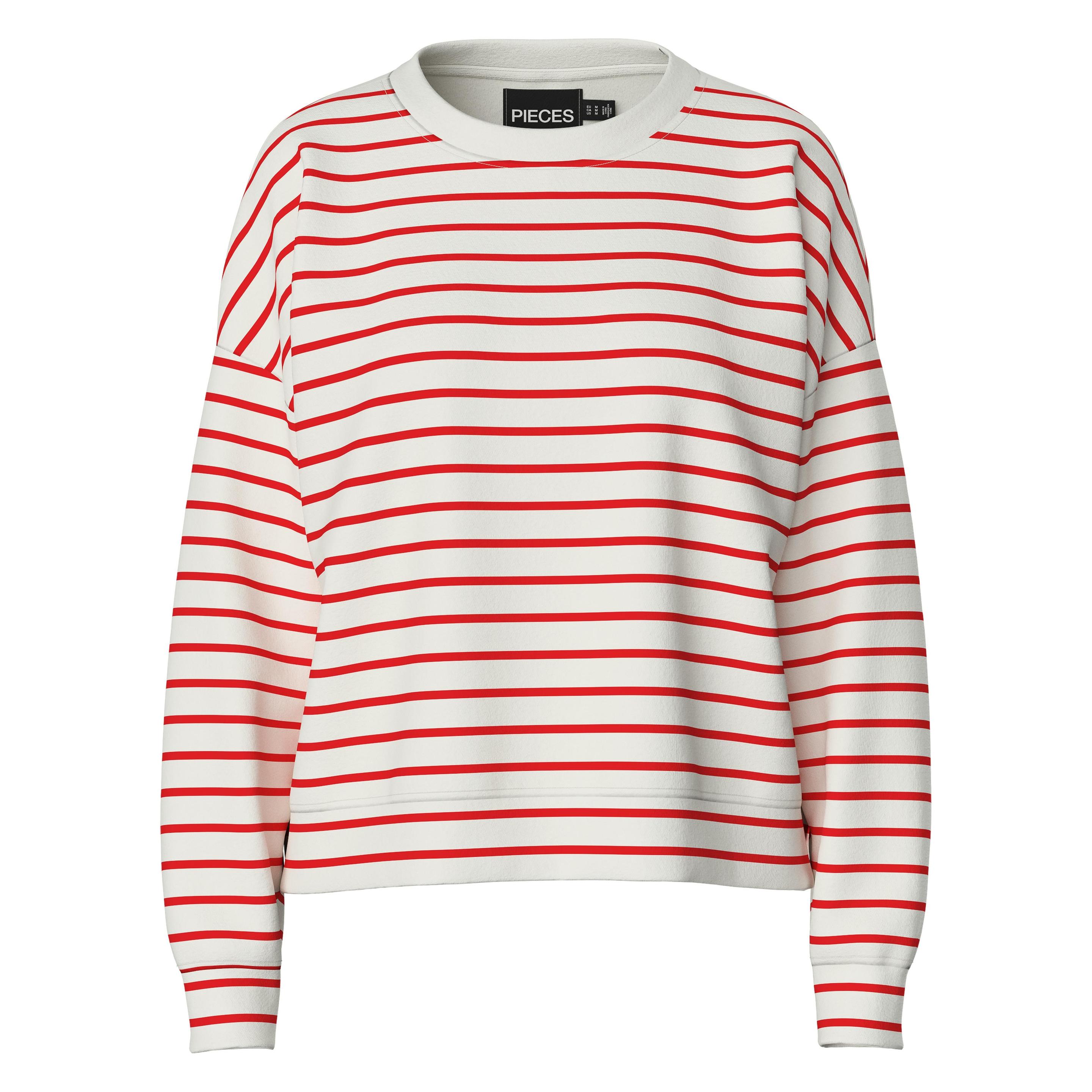Pieces, Damen, Pullover, Pcchilli Sweatshirt, Weiss, (S)