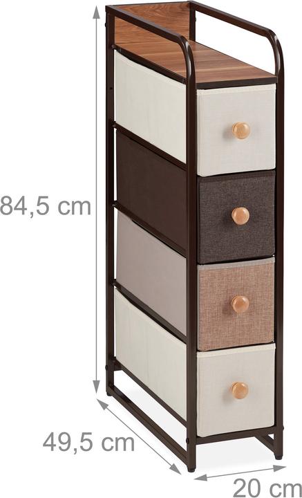 Produktbild Relaxdays Schubladenschrank (20 x 49.5 x 84.5 cm)