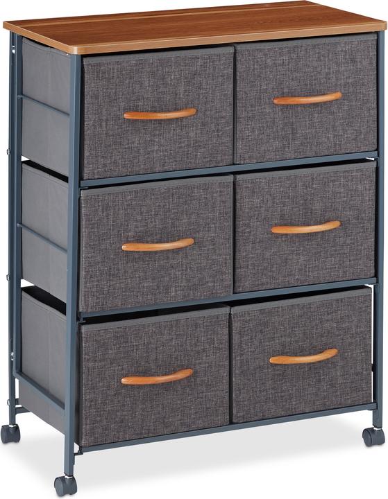 Actual product image Relaxdays Chest of Drawers of Casters (58 x 30 x 74.5 cm)