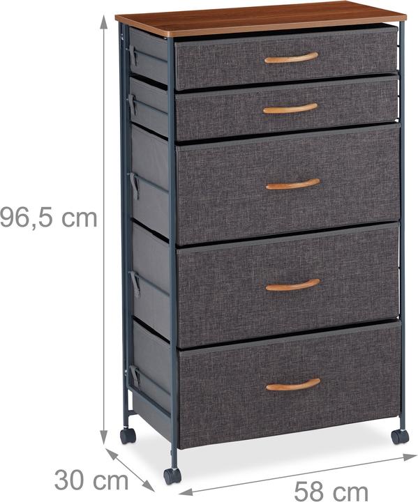 Immagine prodotto Relaxdays Cassettiera con ruote (58 x 30 x 96,5 cm)