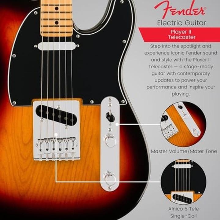 Produktbild Fender Player II Telecaster Electric Guitar, 3-Color Sunburst (E-Gitarre, Ahorn (Griffbrett), Erle (Korpus), Ahorn (Hals))