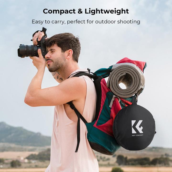 Productafbeelding K&F Concept 5 in 1 Circulaire Fotografie Reflector 80cm Goud Sliver Zwart Wit Doorschijnend Paneel Vijf Ligth