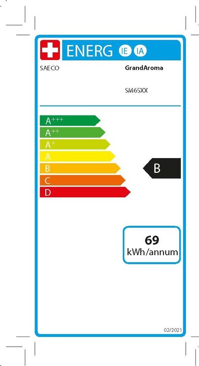 Label énergétique Saeco Gran Aroma SM6585/00