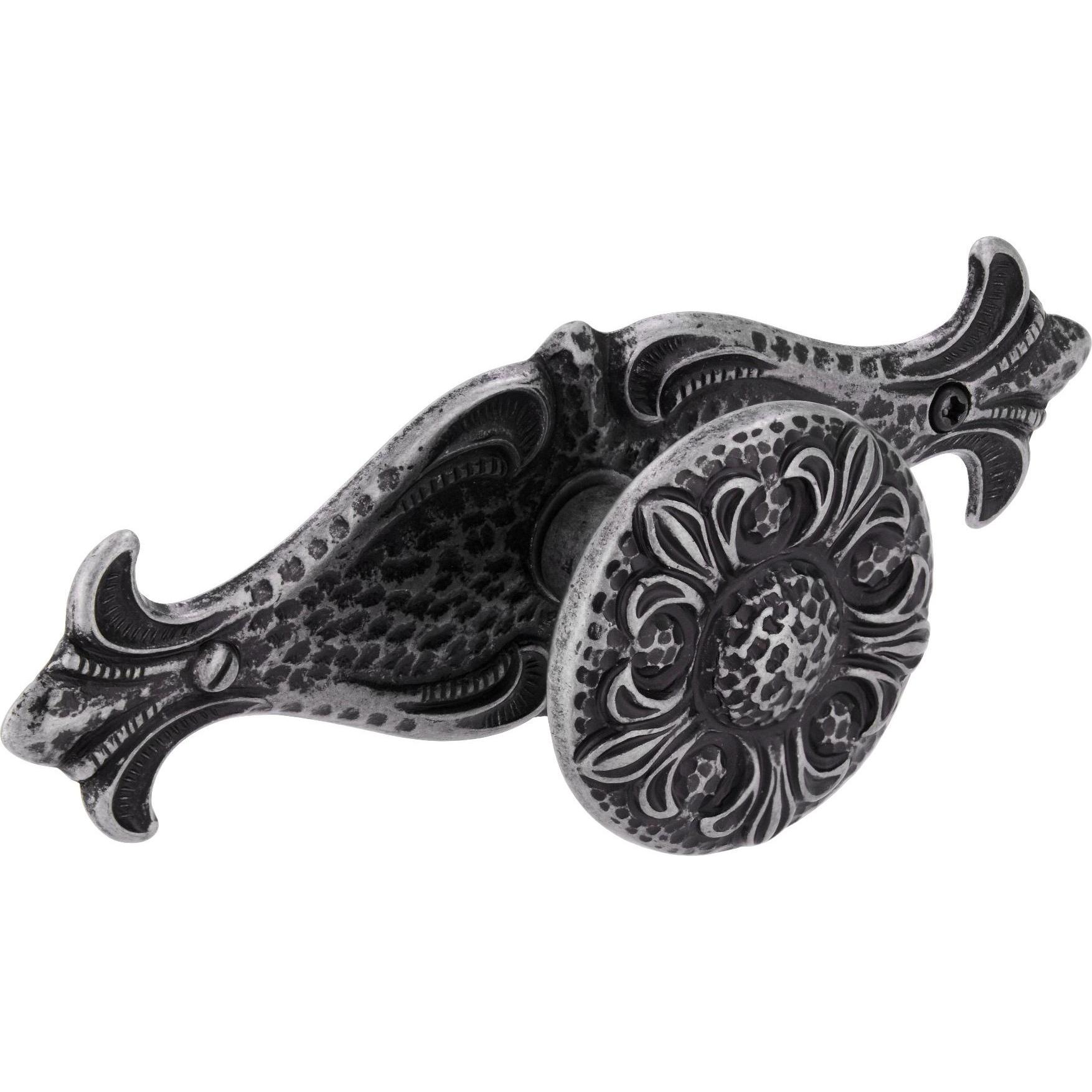 Siro Knopf Faial mit Platte Breite 95 mm, Tiefe 24 mm, ZN eisenfärbig brüniert (218114)