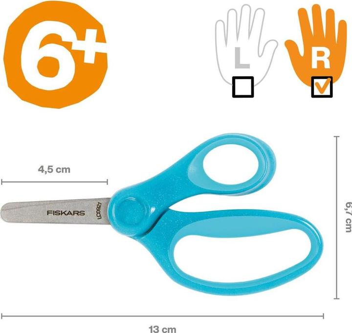 Actual product image Fiskars Children's scissors From 6 years Length: 13 cm For right- and left-handers (13 cm)