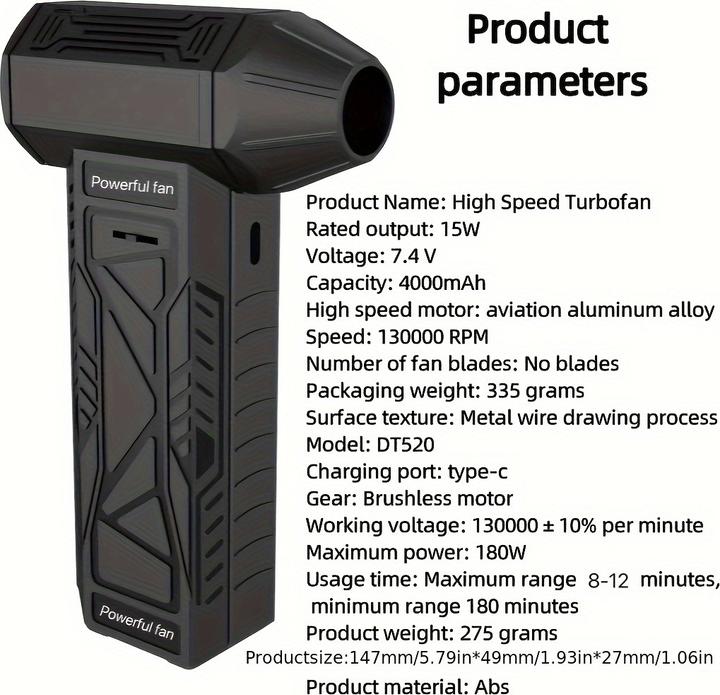 Immagine prodotto PhoneLook Mini ventilatore manuale turbofan