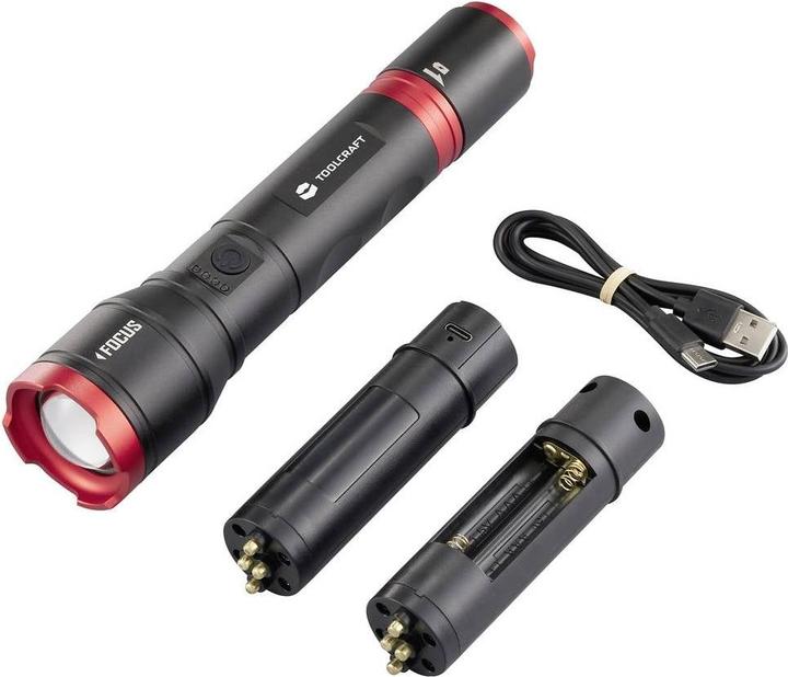 Image du produit Toolcraft Handlampe verstellbar, Einstellbare Punktgrösse, mit Stroboskopmodus (21.40 cm, 1200 lm)