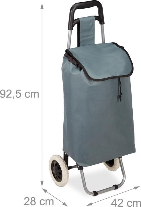 Actual product image Relaxdays Folding Shopping Trolley, Removable 28L Tote
