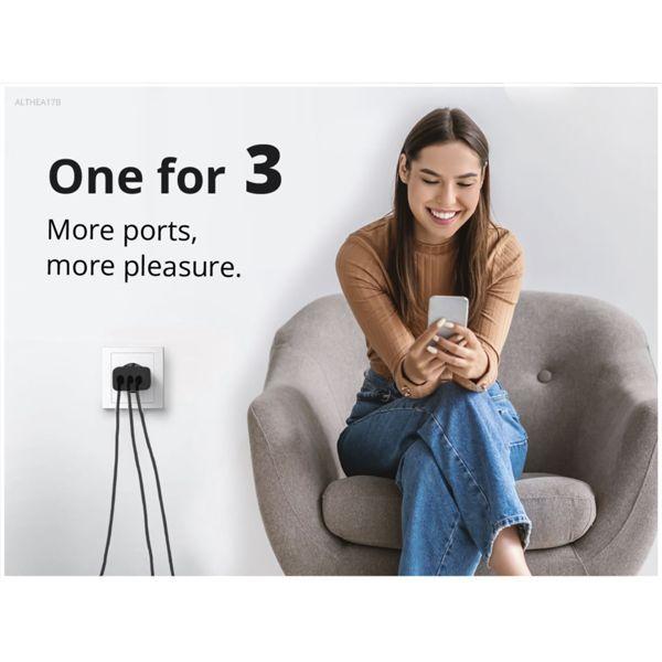 Produktbild Conceptronic Ladegerät 3Port 67W,2xUSB-C,3-in-1 USB-A PD sw (67 W, 3 Ports)