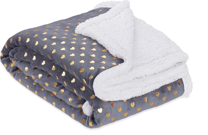 Actual product image Relaxdays Cuddle Blanket with Golden Patterns, Fluffy (200 x 150 cm)