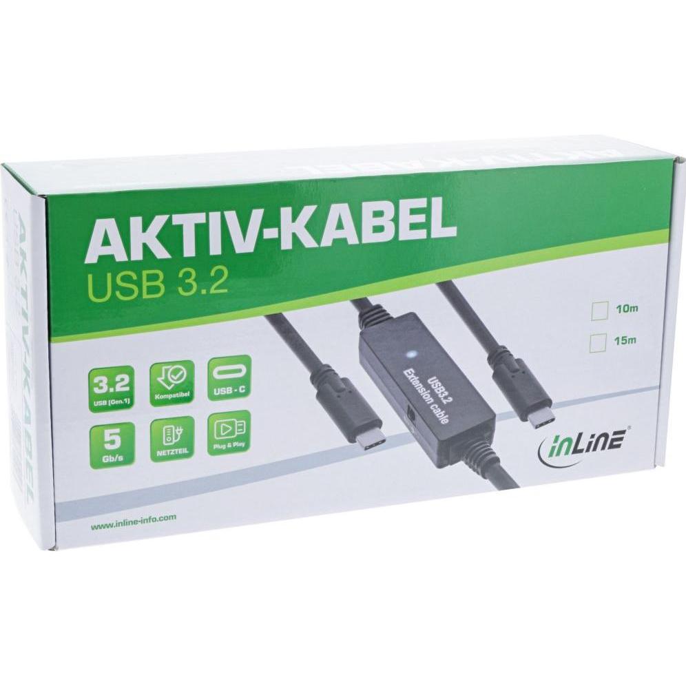 Thumbnail - InLine USB 3.2 Gen.1 Aktiv-Kabel (10 m, USB 3.2 Gen 1), USB Kabel