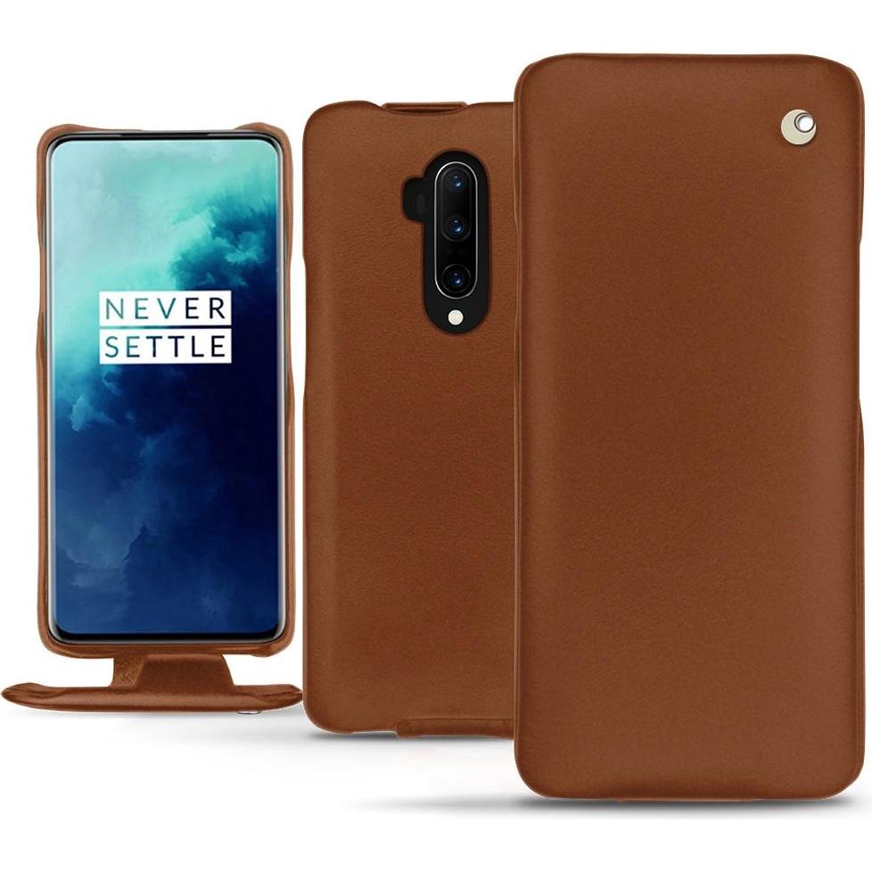 Noreve Lederschutzhülle vertikal (OnePlus 7T Pro), Smartphone Hülle, Braun