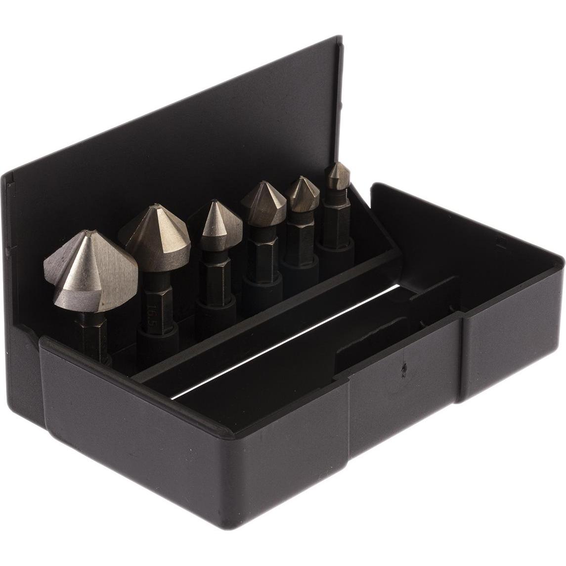 RS PRO, Punta da trapano, Svasatore set esagonale 6 pezzi (10,4 mm, 8,3 mm, 6,3 mm, 12,4 mm, 20,5 mm, 16,5 mm)