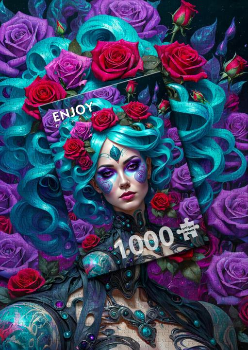 Produktbild Enjoy Puzzle Puzzle 1000 Teile - Gothic Flowers Portrait (1000 Teile)