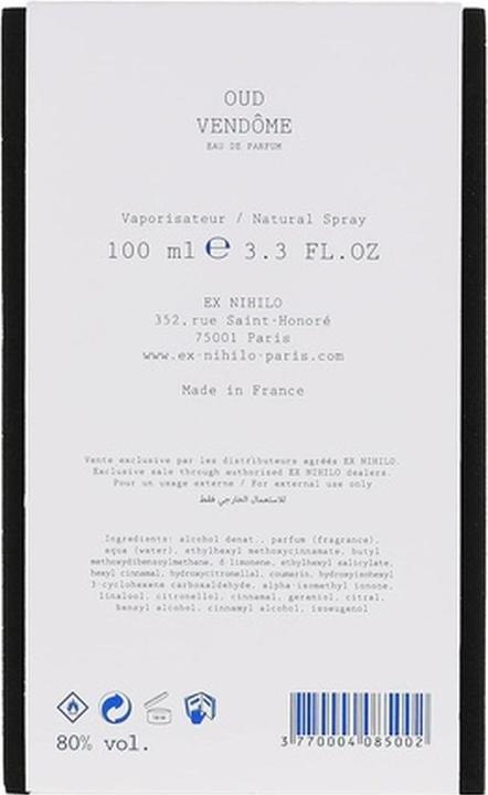 Produktbild Ex Nihilo Paris Oud Vendôme Eau de Parfum (Eau de Parfum, 100 ml)