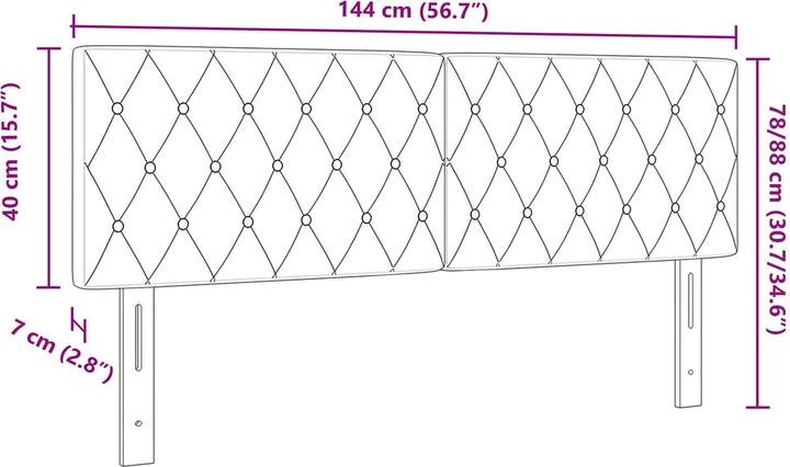 Produktbild vidaXL Gepolstertes Kopfteil (7 x 40 x 88 cm)