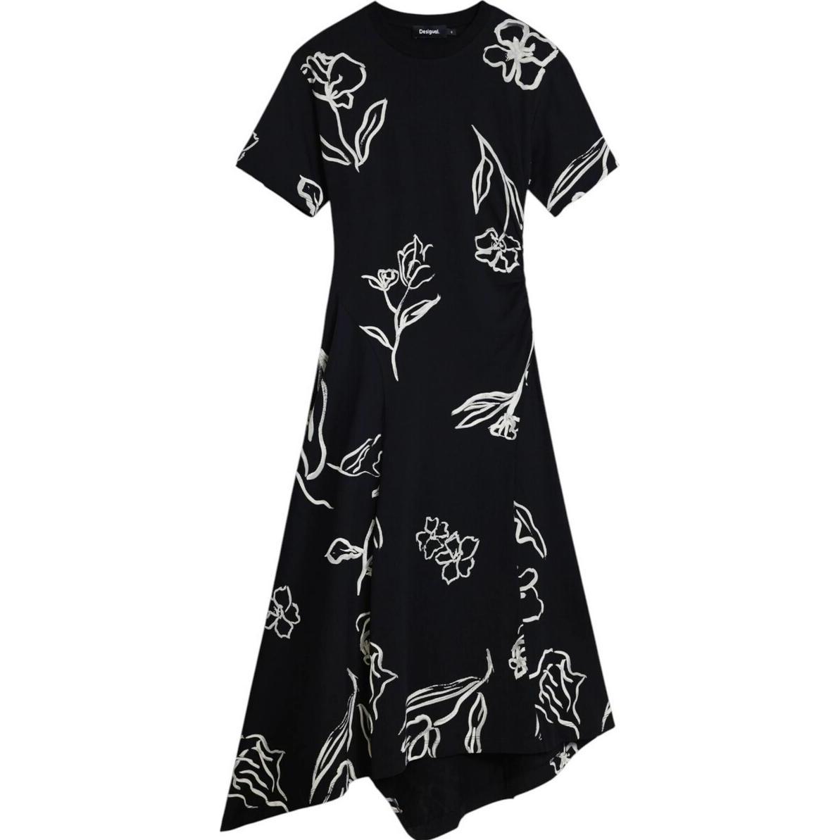 Desigual Donna Nero Donne, Vestiti, Abito Lungo (Xs)