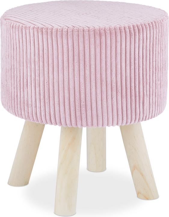 Image du produit Relaxdays Pouf coiffeuse, pieds en bois