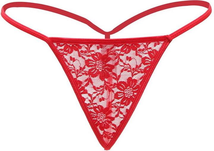 Actual product image Christine Le Duc 2-pack Lace Thongs - Red (M, S)