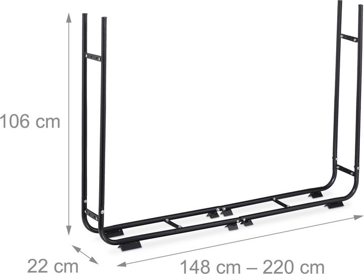 Produktbild Relaxdays Kaminholzregal (220 x 22 x 106 cm)