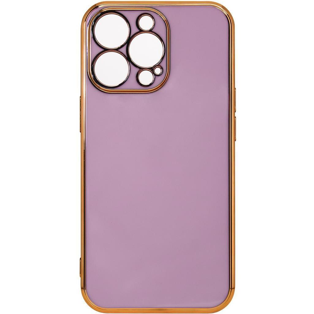 Hurtel Lighting Colour Case per Xiaomi Redmi Note 11 cover in gel con cornice dorata viola (Xiaomi Redmi Note 11), Cover smartphone, Viola