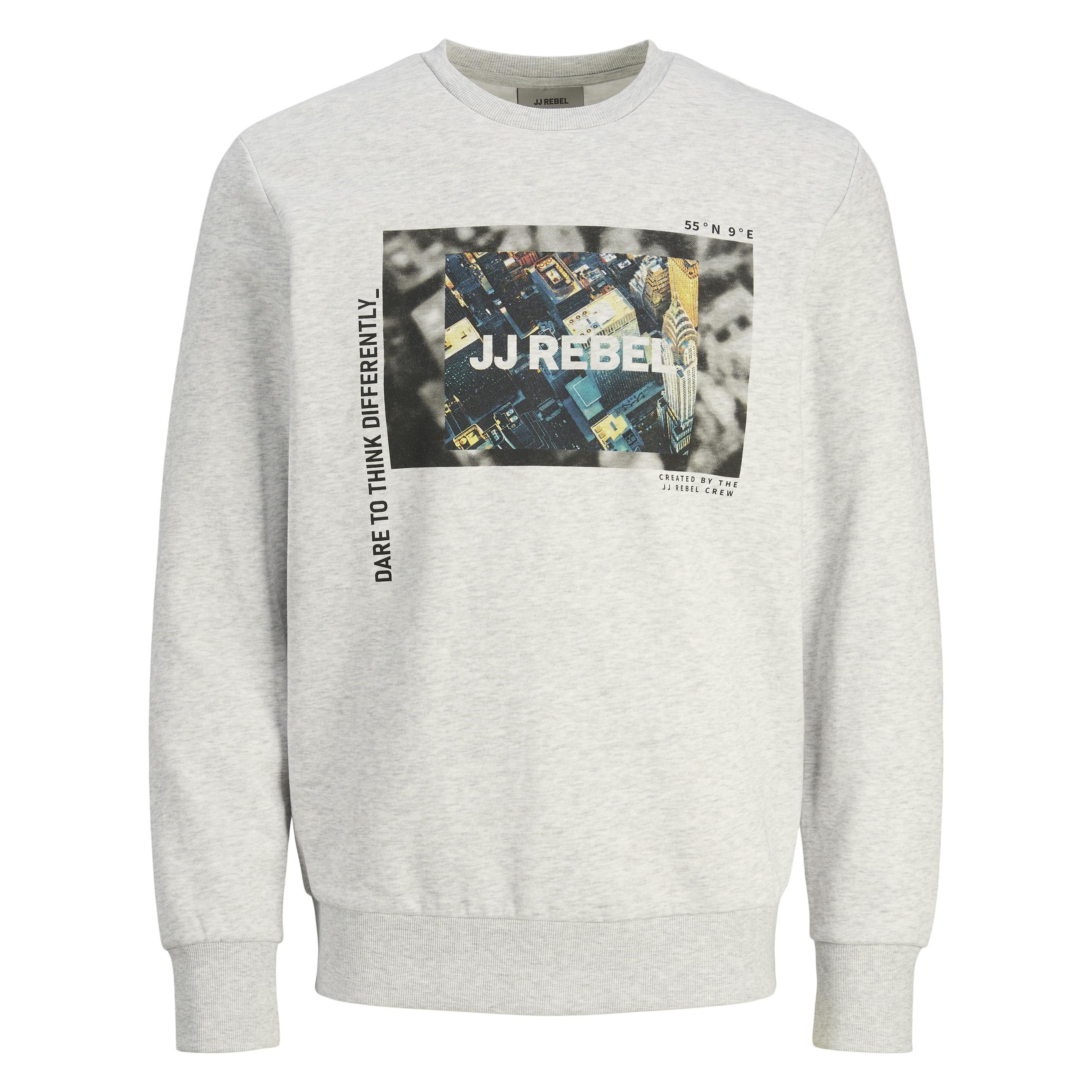 Jack & Jones, Herren, Pullover, Jrebtokyo Sweat Crew Neck, Weiss, Grau, (Xl)