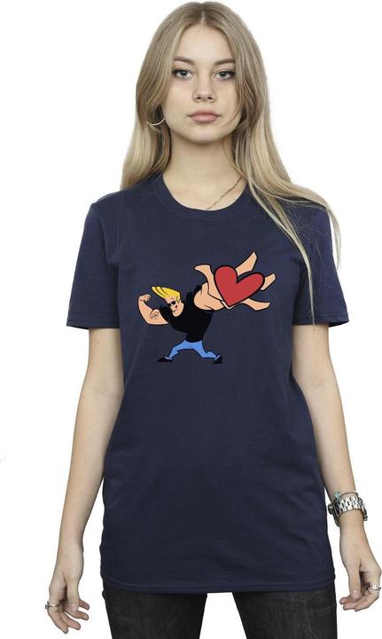 Actual product image Johnny Bravo Womens/Ladies Heart Present Cotton Boyfriend T-Shirt (S)