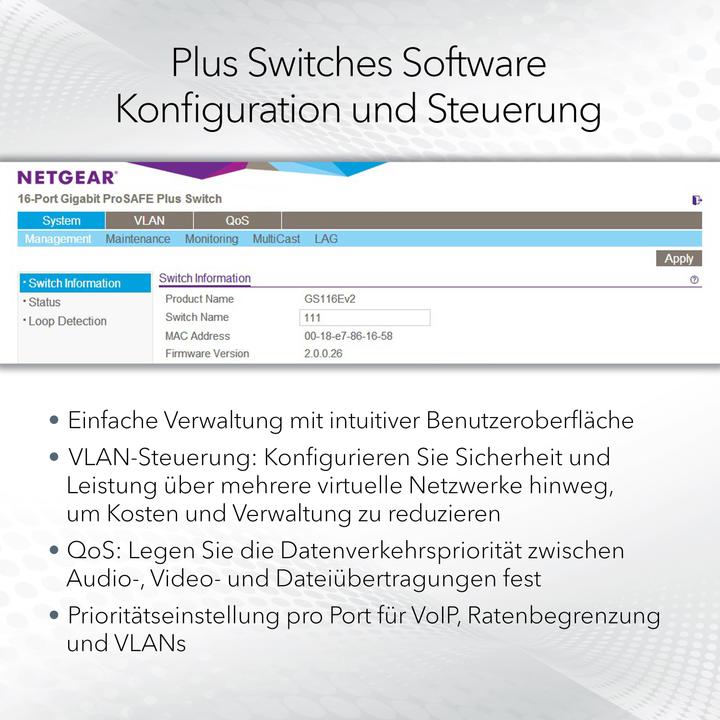Image du produit Netgear Gs108e-300pes (8 Ports)