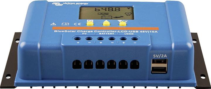 Actual product image Victron Energy Blue-Solar PWM LCD&USB Charge Controller PWM 12 V, 24 V, 48V 10A