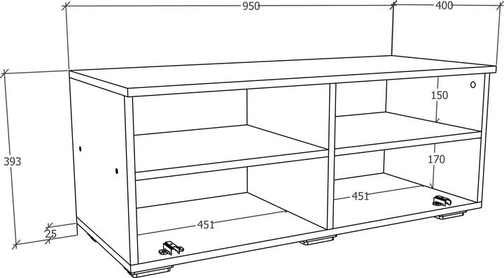 Image du produit VCM Bois Meuble TV Lowboard Meuble TV Table Console Table TV Arila XL (115 x 40 x 39 cm)