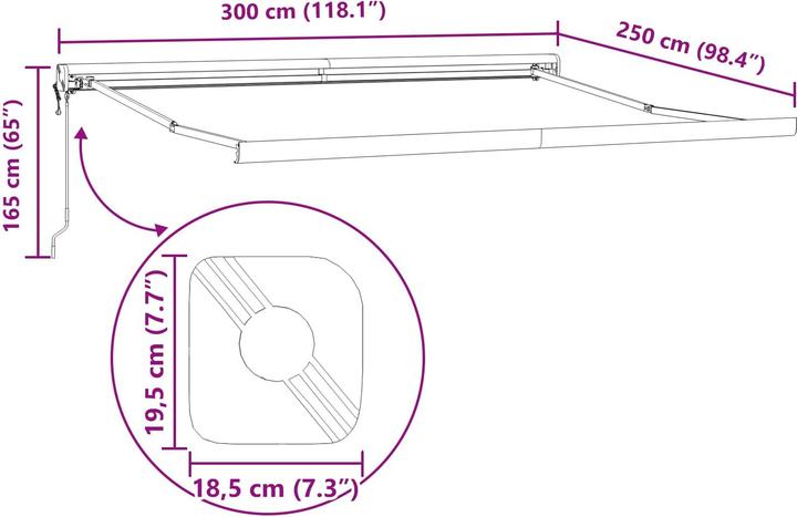 Produktbild vidaXL Einziehbare Markise (2.50 m)