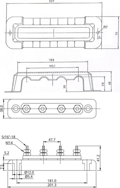 Actual product image Victron Energy Busbar Victron 250A 4P + cover