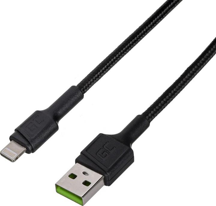Actual product image GreenCell KABGC24 Lightning Cable 0.3m Black (0.30 m, USB 3.2 Gen 1)