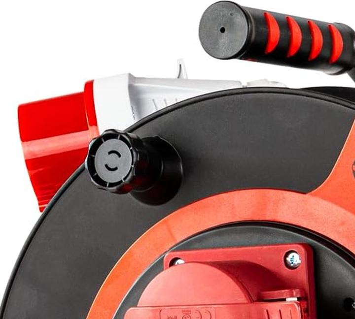 Image du produit REV Cable reel EX 25 m H07RN IP44 9000W extension cable outdoor 1 CEE and 2 earthed sockets red (25 m)