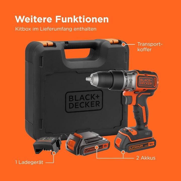 Produktbild Black & Decker BL188KBQW AkkuSchlagbohrschrauber (Schlagbohrschrauber)