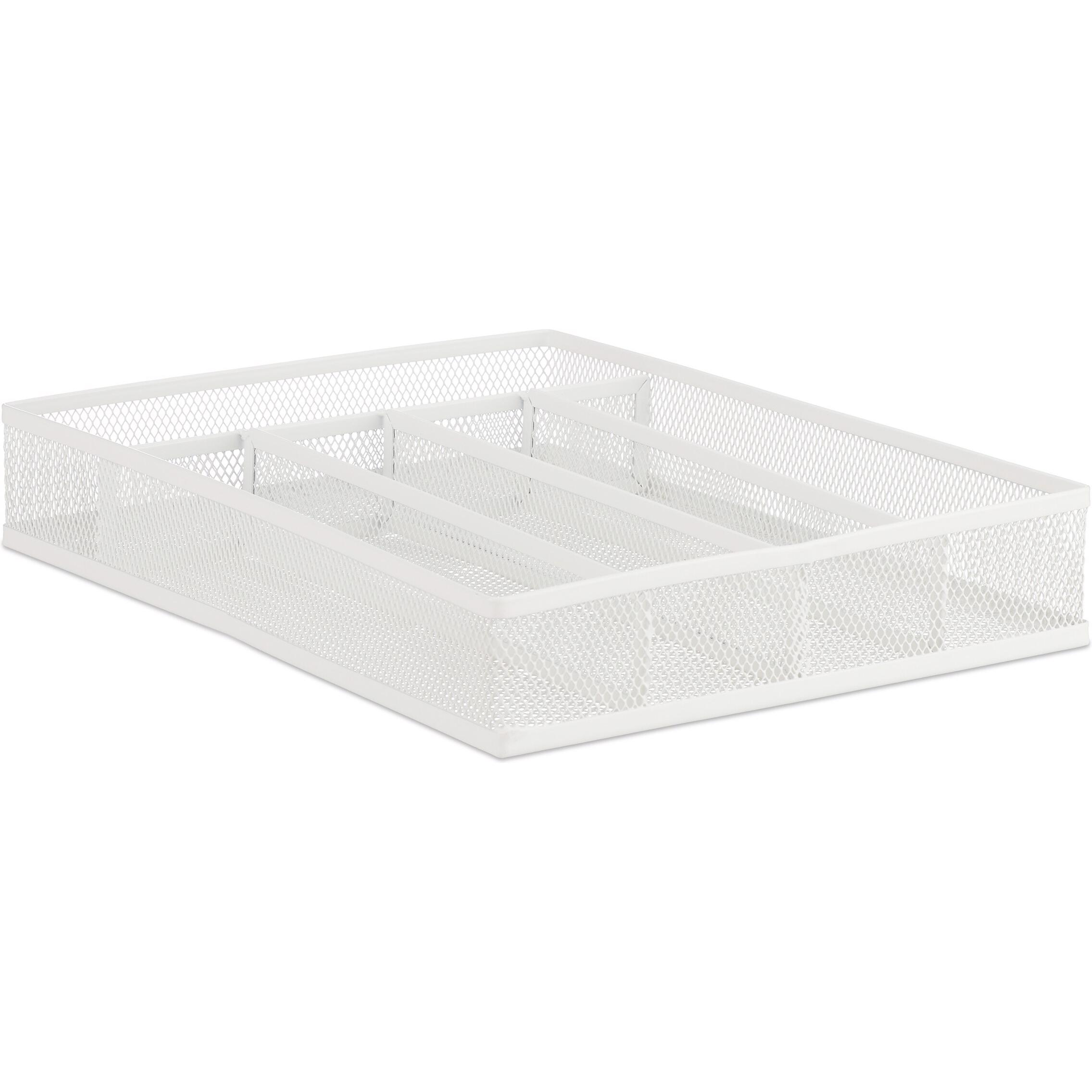 Relaxdays Besteckkasten Metall, Besteckkasten, Weiss