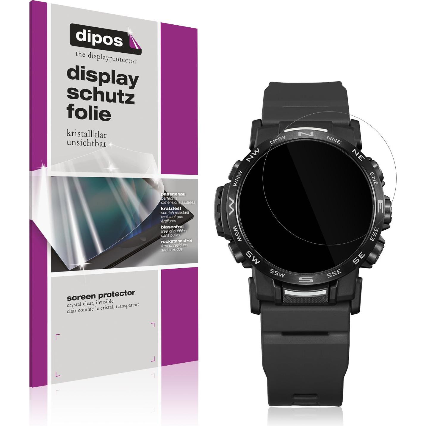 Dipos Schutzfolie Klar für Casio PRW-35Y-1B, Smartwatch Schutzfolie, Transparent