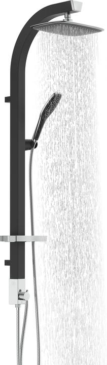 Produktbild Schütte Regendusche Bad MADAGASKAR Überkopfbrause-Set Schwarz matt Chrom Duschsystem Regenbrause 60060